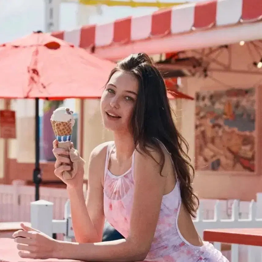 [BUNJANG] Coralique Water Marble Monokini Pink L / 코랄리크 워터마블 모노키니 핑크 L