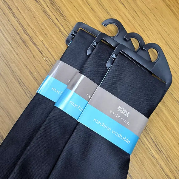 [BUNJANG] Marks and Spencer Black Necktie Bundle Set (3 pcs) / (미사용) 막스앤스펜서 Marks and Spencer 블랙 넥타이 (3장 일괄)