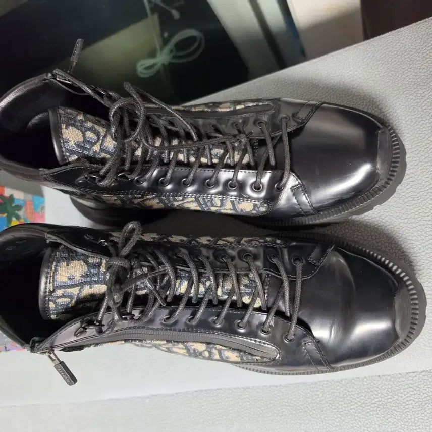 [BUNJANG] Dior Combat Ankle Boots Black Oblique Jacquard / 제목: 정품 디올 컴뱃 앵클 부츠 오블리크