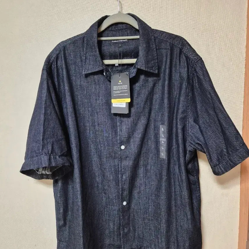 [BUNJANG] MUDIDI Relaxed Short Sleeve Denim Shirt Deep Indigo / 무탠다드 릴렉스드 반소매 데님 셔츠 딥인디고 L