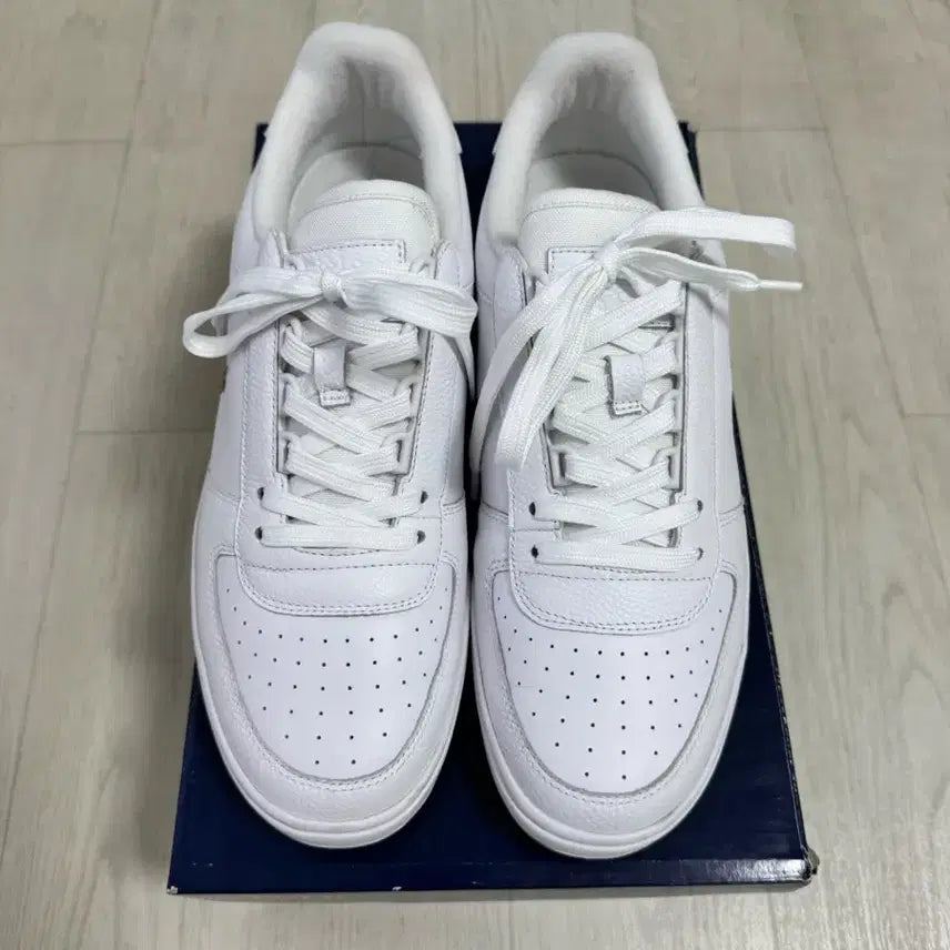 [BUNJANG] Polo Ralph Lauren Court Leather Low Top Sneakers - White / 폴로 랄프로렌 코트 레더 로우 탑 스니커즈 - 화이트