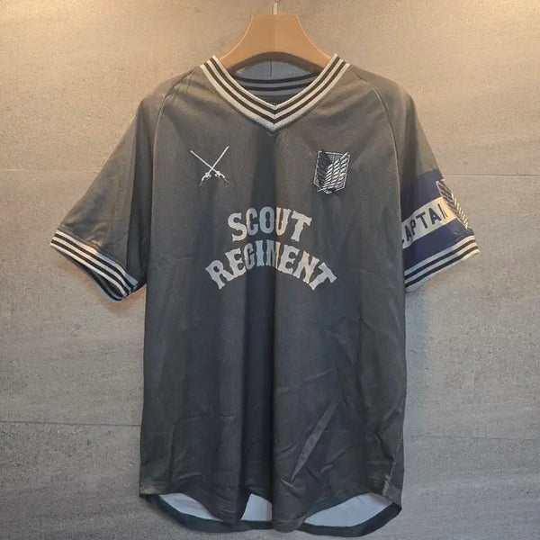 [BUNJANG] Attack on Titan Official Captain Levi Scout Regiment Jersey T-Shirt (L) / 진격거인. 정품 굿즈.  캡틴 리바이. 티셔츠.