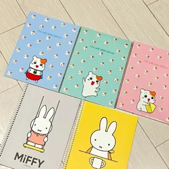 [BUNJANG] Ebichu x Miffy Character Spiral Notebook / 에비츄 / 미피 캐릭터 공책 제본 노트 스프링 공책