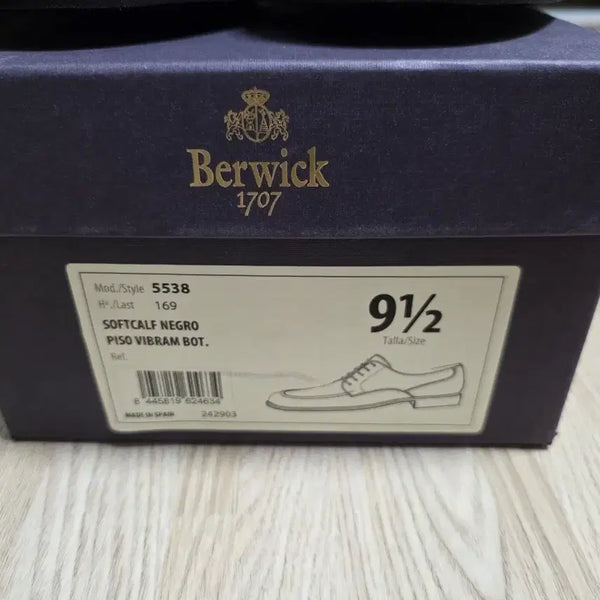 [BUNJANG] Berwick 1707 5538 Black U-Tip Leather Shoes / 버윅(Berwick 1707) 5538 블랙유팁 uk9.5사이즈
