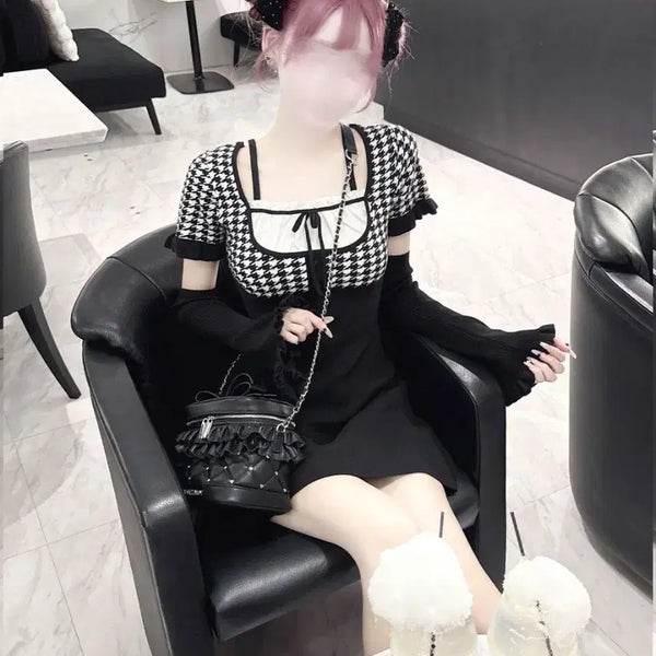 [BUNJANG] Honey Mew Amecover Chidori Dress / !!! 오늘까지만 판매 !!! 허니뮤 암커버 치도리 원피스 / honeymew 스나계 걸리 일브 미셸마카롱 피움 에블린