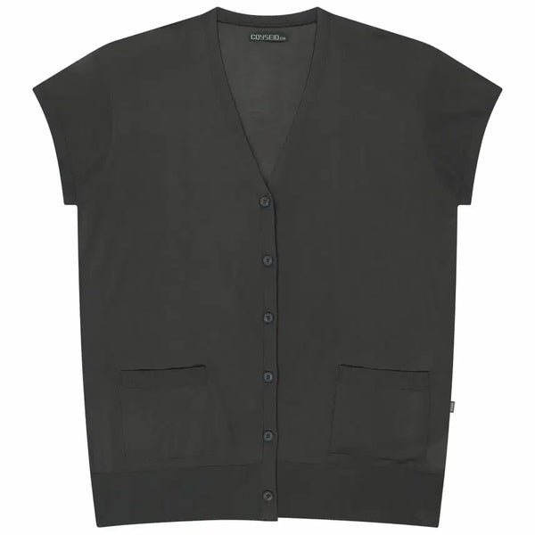 [BUNJANG] KOSEIO 038 Half Sleeve Cardigan Charcoal / [새상품] 코이세이오 038 HALF SLEEVE CARDIGAN CHARCOAL
