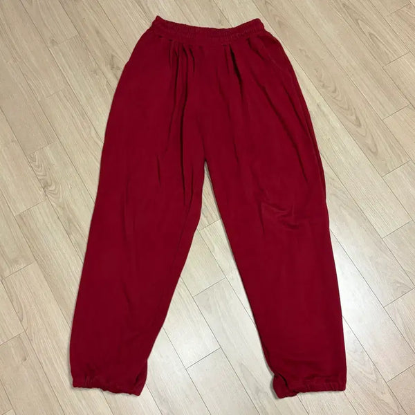 [BUNJANG] Red Oversized Baggy Jogger Pants / 빨간색 조거팬츠 오버핏 조거팬츠 배기핏