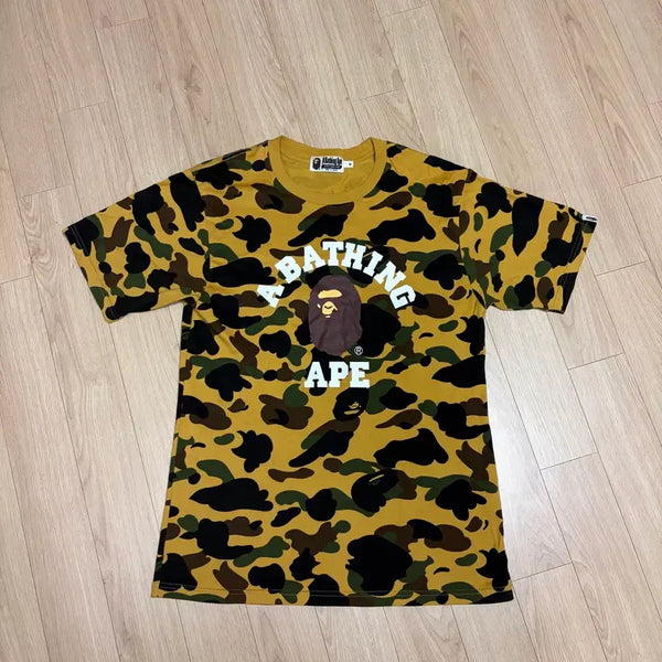 [BUNJANG] BAPE Yellow T-Shirt / 밀리터리 베이프 노란색 티셔츠 베이프 정품
