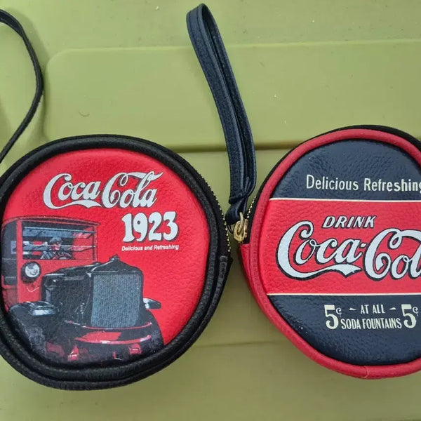 [BUNJANG] Vintage Coca-Cola Pouch & Coin Purse Set with Coca-Cola Lip Balm / 빈티지 코카콜라파우치겸 동전지갑2종세트+코카콜라립밤