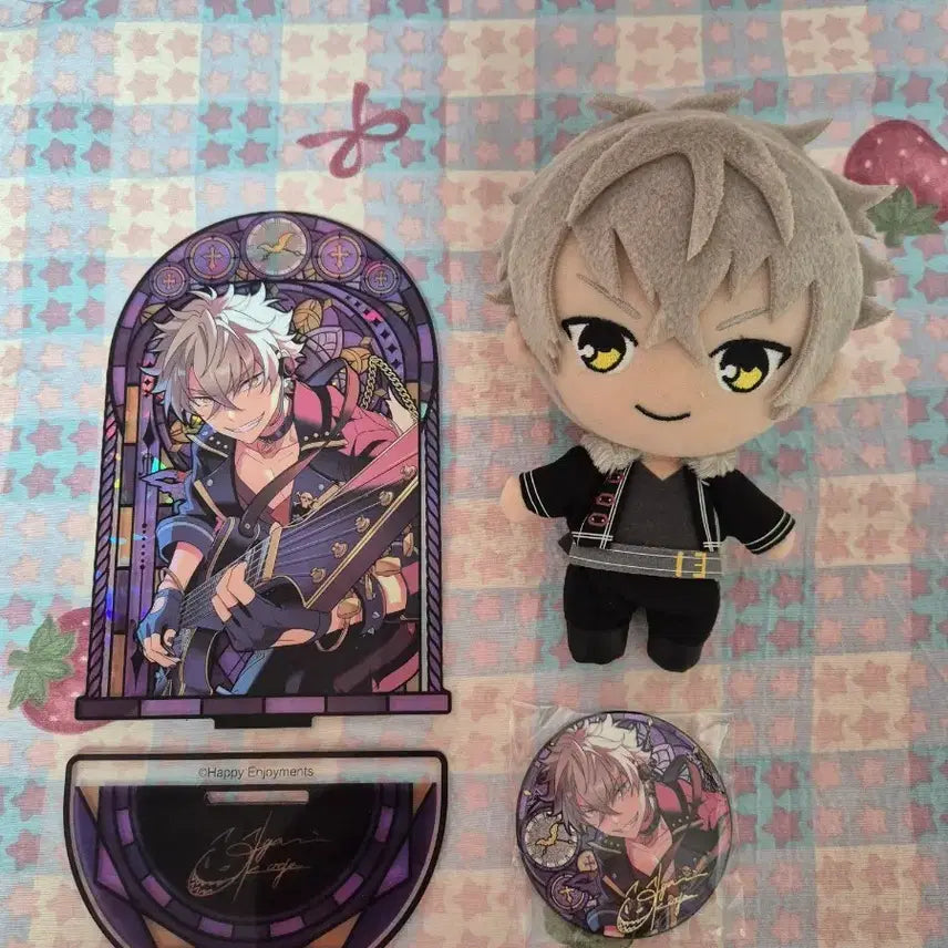 [BUNJANG] Ensemble Stars! Kogane Tsukinaga Nui Plush + Stained Glass Badge Set / 앙스타 코가 구누이+스테인드글라스+뱃지