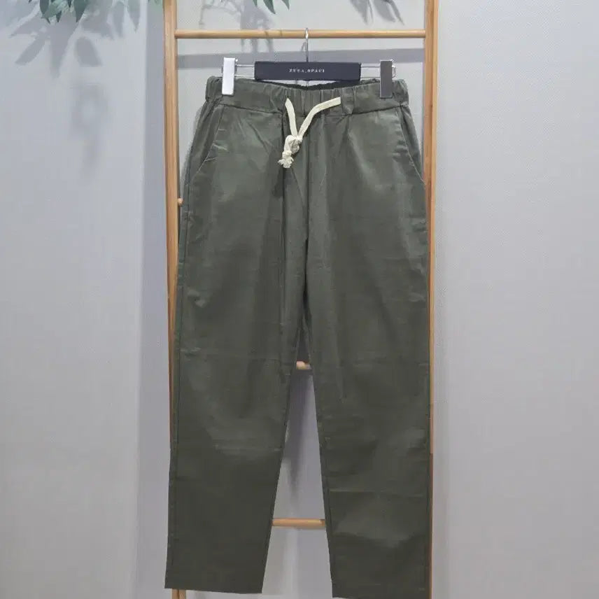[BUNJANG] Khaki Waist Banding Pants / 카키 밴딩 팬츠