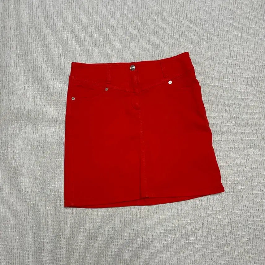 [BUNJANG] See By Chloé Red Denim Mini Skirt Size 28 / 씨바이끌로에 레드 데님 미니스커트 28인치 (정품)