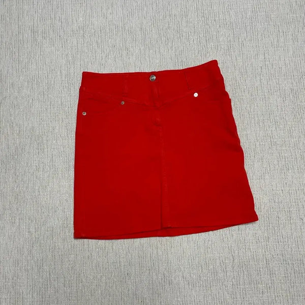 [BUNJANG] See By Chloé Red Denim Mini Skirt Size 28 / 씨바이끌로에 레드 데님 미니스커트 28인치 (정품)