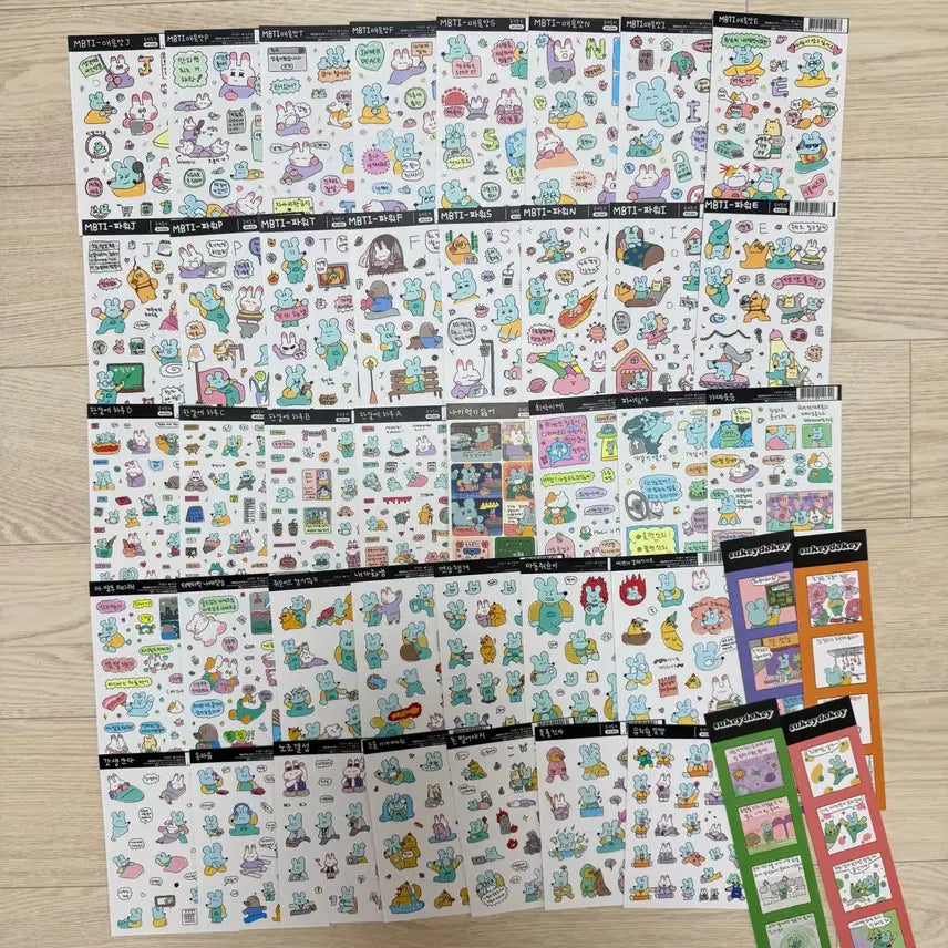 [BUNJANG] Sukidoki Seal Stickers Bundle Set (42 pcs) / 수키도키 2번 42장 일괄