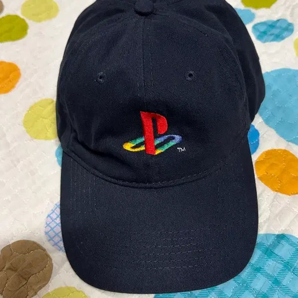 [BUNJANG] PlayStation 90's Embroidered Logo Navy Ball Cap / 90's플레이스테이션 모자 볼캡