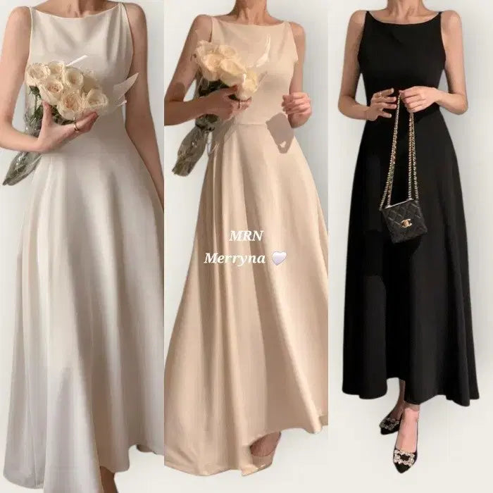 [BUNJANG] Merryna Premium Flare Sleeveless Long Dress 3 Colors / 프리미엄 플레어 나시 롱 원피스 3color