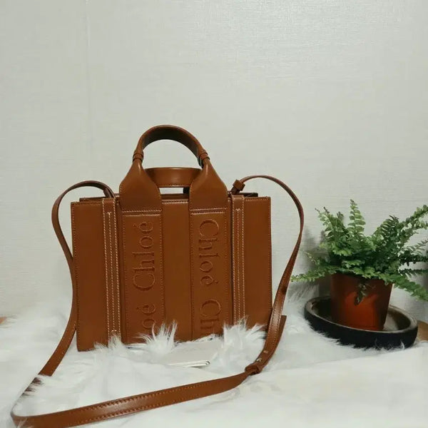 [BUNJANG] Chloé Small Woody Tote Bag Caramel / 끌로에 스몰 우디 토트백 카라멜