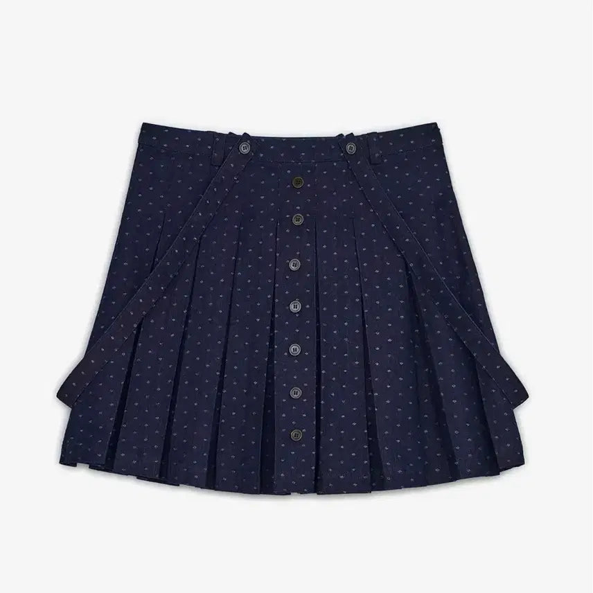 [BUNJANG] Hug Yourskin Pleated Skirt with Strap Buttons / 허그유어스킨 스트랩 버튼 플리츠 스커트