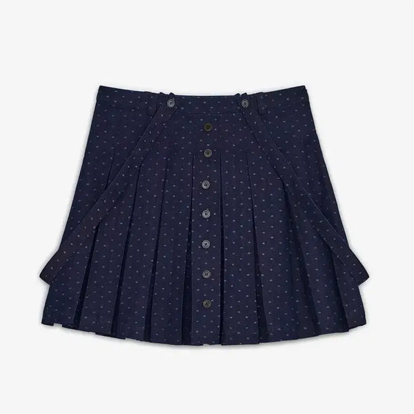 [BUNJANG] Hug Yourskin Pleated Skirt with Strap Buttons / 허그유어스킨 스트랩 버튼 플리츠 스커트