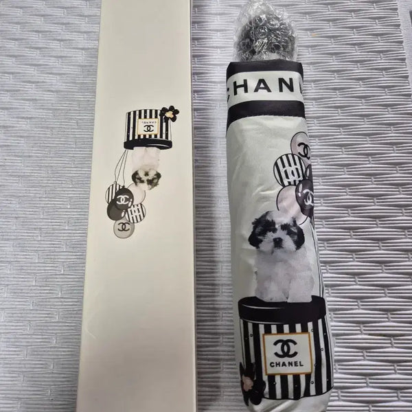 [BUNJANG] Chanel Dog Automatic Folding Umbrella / 샤넬 강아지 자동 접이식 우산