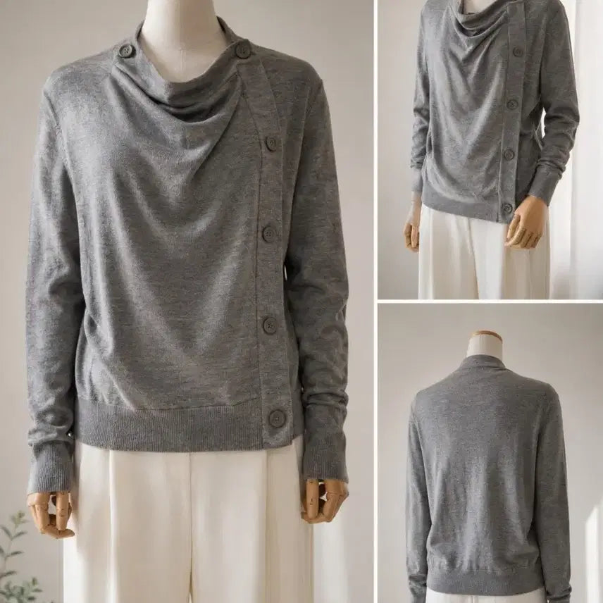 [BUNJANG] COS 100% Wool Knit Cardigan - Grey, Size S / COS 100% 울 니트 가디건 (그레이) / S