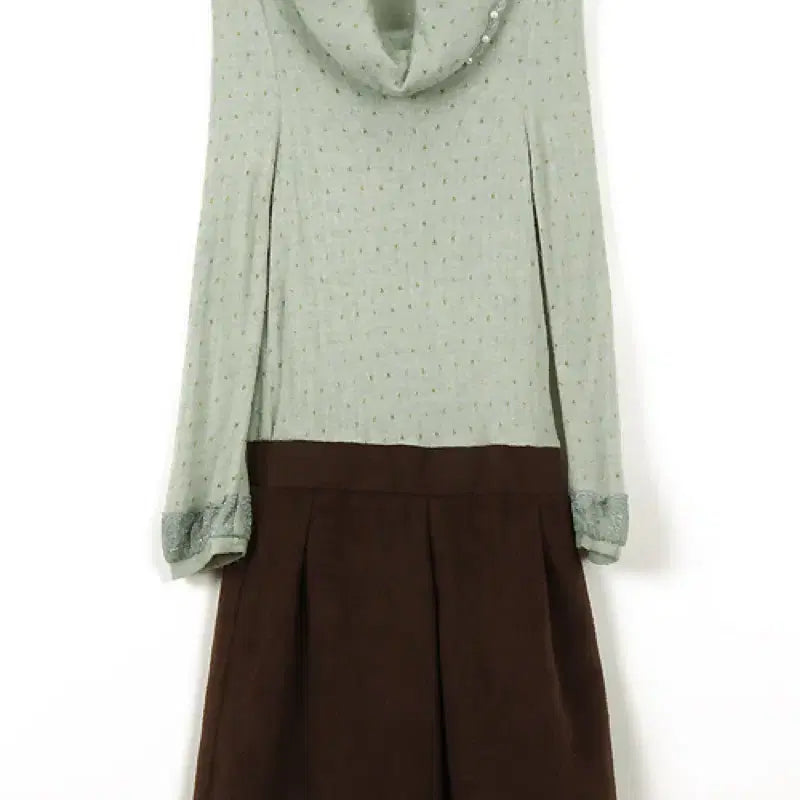 [BUNJANG] Axizfarm Mint Dot Turtleneck Dress / 엑시즈팜 모리걸 민트도트 터틀넥 원피스