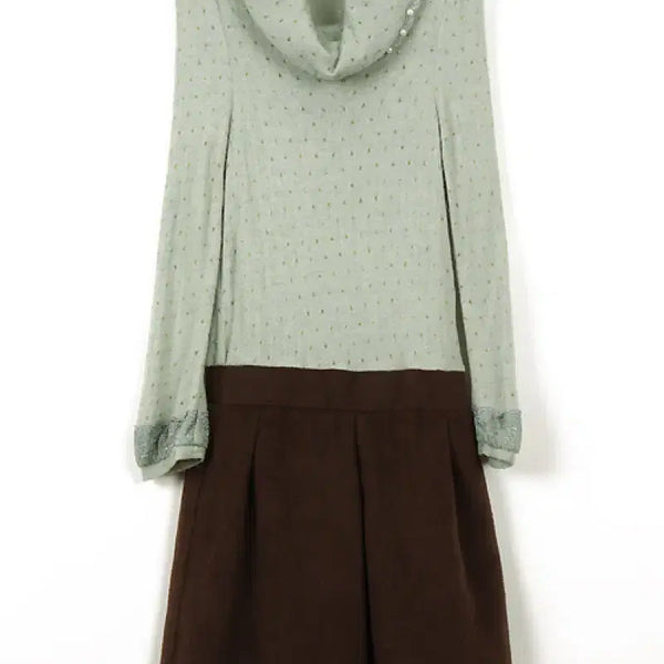 [BUNJANG] Axizfarm Mint Dot Turtleneck Dress / 엑시즈팜 모리걸 민트도트 터틀넥 원피스