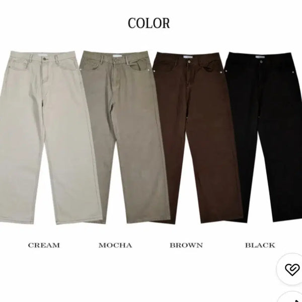 [BUNJANG] Men's Wide Cotton Pants Bundle (Mocha & Brown, Size L) / [L]남자 통큰바지 와이드 면바지 모카색/브라운색 일괄