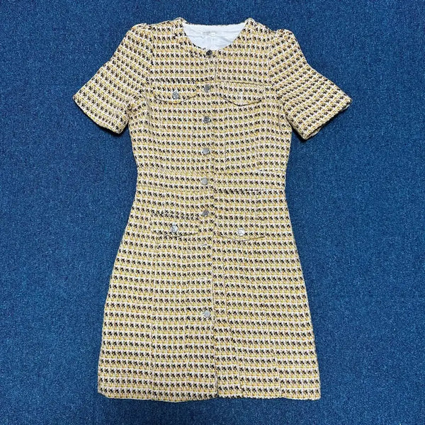 [BUNJANG] Maje Tweed Short-Sleeve Dress / 마쥬 반팔 트위드 원피스