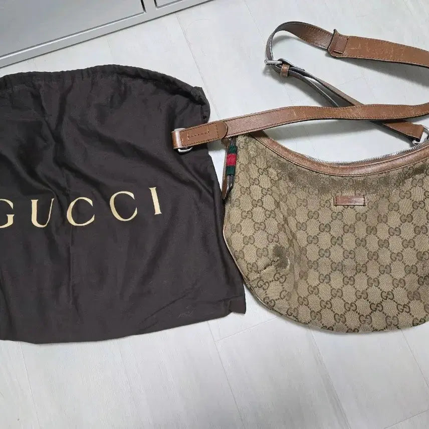 [BUNJANG] Gucci GG Pattern Shoulder Bag Brown / 구찌 숄더백 GG 패턴 브라운