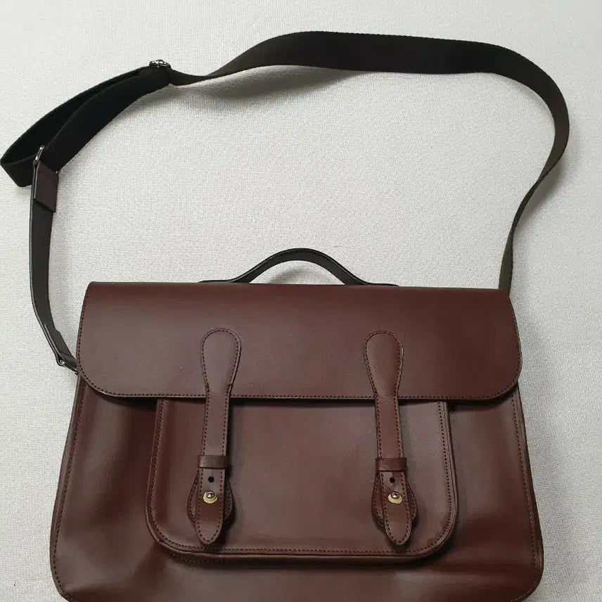 [BUNJANG] Heritage Satchel Brown Leather Shoulder Bag Briefcase / 헤리티지사첼 브라운 가죽 숄더백 브리프케이스