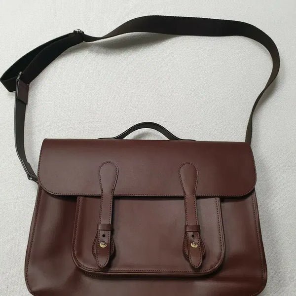 [BUNJANG] Heritage Satchel Brown Leather Shoulder Bag Briefcase / 헤리티지사첼 브라운 가죽 숄더백 브리프케이스