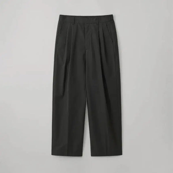 [BUNJANG] Another Office Bonjour 2 Tuck Pants Almost Black / [01] 어나더오피스 Bonjour 2 tuck pants almost black