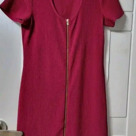 [BUNJANG] Express Gold Zipper Ribbed Dress / EXPRESS 골드 지퍼 원피스