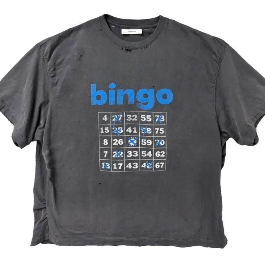 [BUNJANG] Nonnode Puckering Bingo T-Shirt Charcoal / [새상품][2]논노드 퍼커링 빙고 티셔츠 차콜