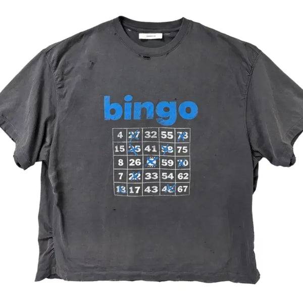 [BUNJANG] Nonnode Puckering Bingo T-Shirt Charcoal / [새상품][2]논노드 퍼커링 빙고 티셔츠 차콜