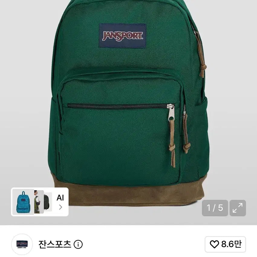 [BUNJANG] JanSport Light Pack Deep Juniper Backpack / 잔스포츠 라이트팩 DEEP JUNIPER