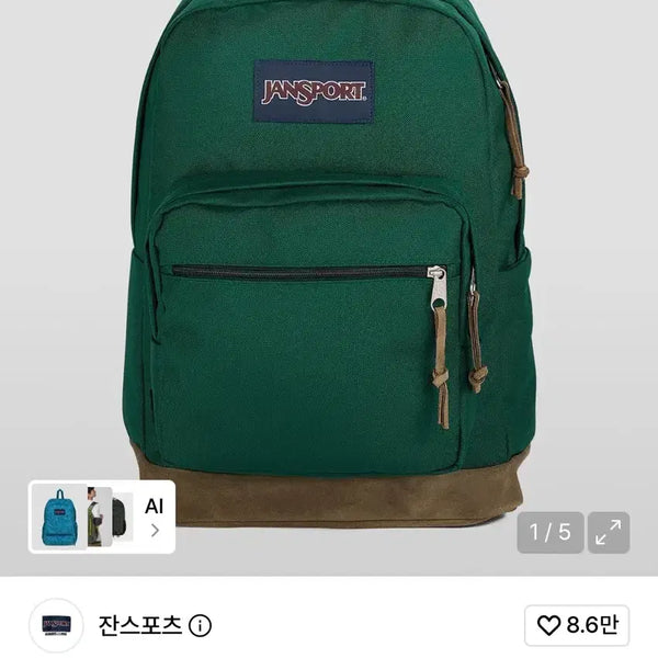 [BUNJANG] JanSport Light Pack Deep Juniper Backpack / 잔스포츠 라이트팩 DEEP JUNIPER