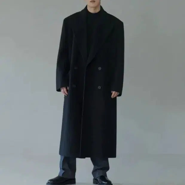 [BUNJANG] Musinsa Standard x Kkang Cashmere Maxi Coat Black / 무탠다드 깡 콜라보 캐시미어 맥시코트 M 블랙