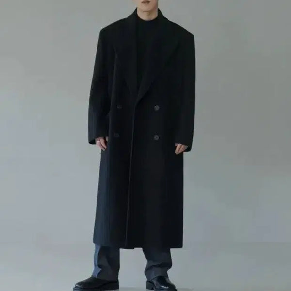[BUNJANG] Musinsa Standard x Kkang Cashmere Maxi Coat Black / 무탠다드 깡 콜라보 캐시미어 맥시코트 M 블랙