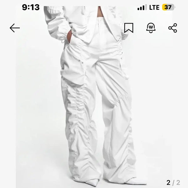 [BUNJANG] Shirred White Pants / 나체 바지