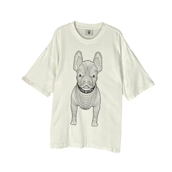 [BUNJANG] LifeWork French Bulldog Oversized Short-Sleeve T-Shirt (L) / 836. 라이프워크 프렌치불독 오버핏 반팔 티셔츠 (L)