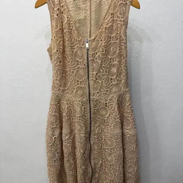 [BUNJANG] TIME Beige Lace Sleeveless Dress / 정품) TIME 타임 한섬 베이지색 레이스 민소매 원피스 82