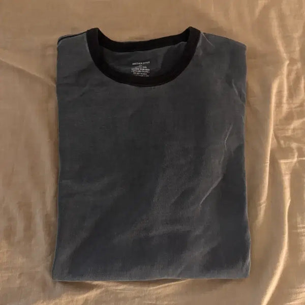 [BUNJANG] Another Office Homeboy Garment Ringer T-Shirt (Navy) / [2] 어나더오피스 홈보이 가먼트 링거 티 (네이비)