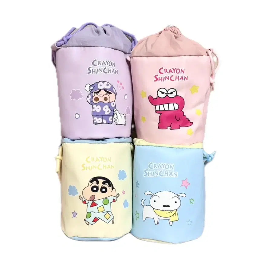 [BUNJANG] Crayon Shin-chan Drawstring Pouch Bag / (초신상)짱구/흰둥이/부리부리/와니야마상 복주머니복조리 화장품파우치 가방