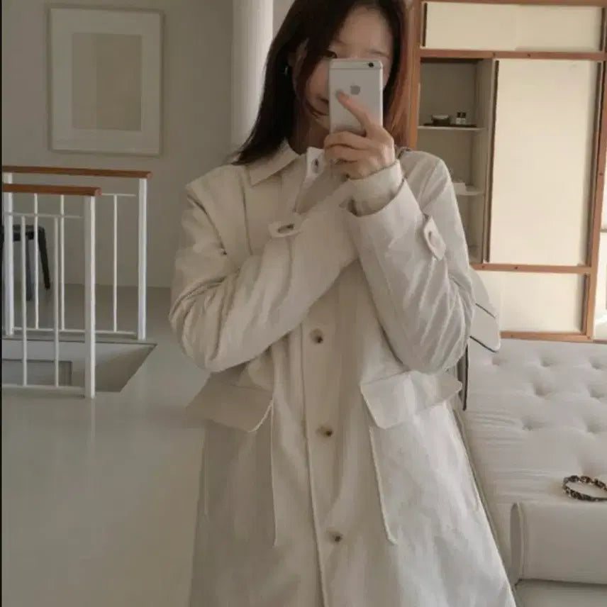 [BUNJANG] Manimanimode Bol Cotton Trench Coat Ivory / (1회착용) 매니매니모드 bol 코튼 트렌치 코트 아이보리