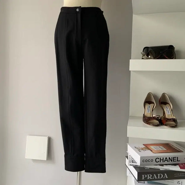 [BUNJANG] OBZEE Black Nylon Blend Slacks / [44] 오브제 아카이브 블랙 슬랙스