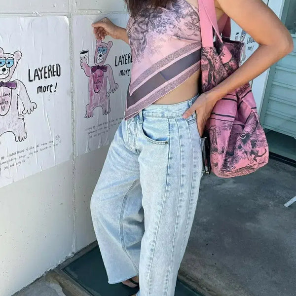 [BUNJANG] 11am 444 Wide Leg Jeans (Light Blue, Size S) / 11am 444 와이드 진