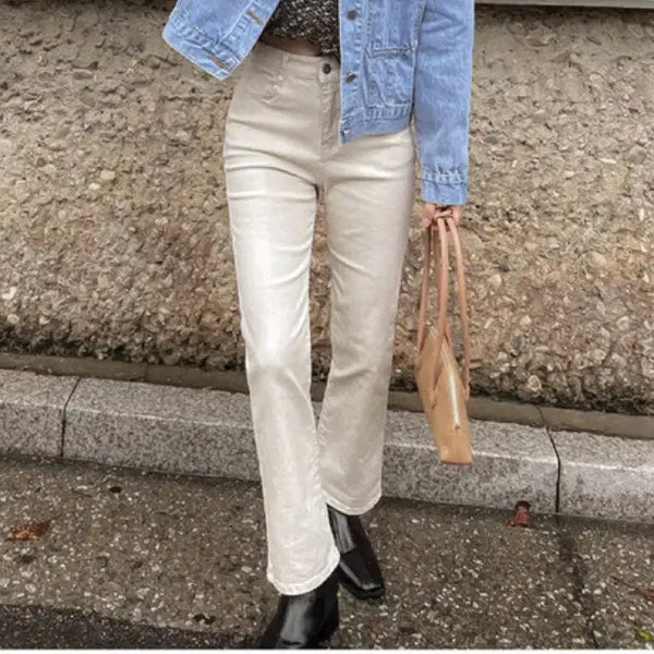 [BUNJANG] Semi Bootcut Pants L Oatmeal / 새거)세미부츠컷팬츠L 오트밀
