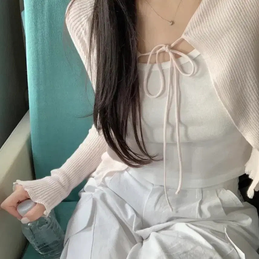 [BUNJANG] Leeds Mellow Bolero Cardigan Pink / 샵리즈 더위시 Leeds 리즈 멜로우 볼레로 가디건